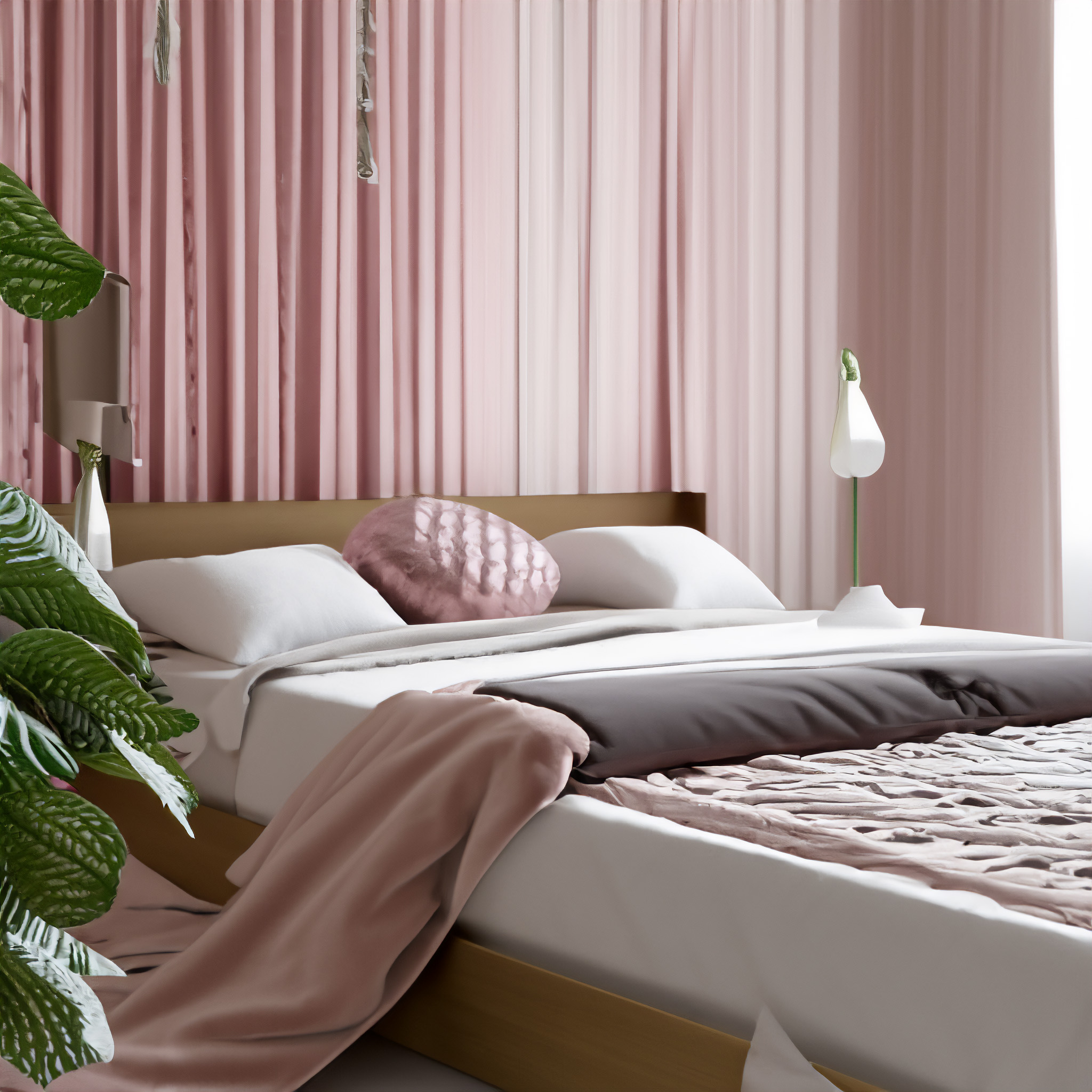Feminine Peach & Pink | Bedroom Ideas · Minimal Luxury: How Minimalist Art Enhances this Upscale Look | Trends | Art Prints Vault